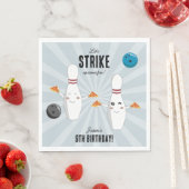 Bowling Pizza Strike Up Sommige Leuke Kinderen Ver Servet (Insitu)