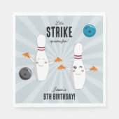 Bowling Pizza Strike Up Sommige Leuke Kinderen Ver Servet (Voorkant)