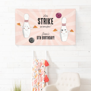Bowling Pizza Strike Up Sommige Leuke Kinderen Ver Spandoek