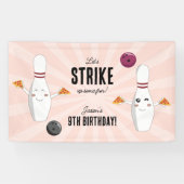Bowling Pizza Strike Up Sommige Leuke Kinderen Ver Spandoek (Horizontaal)