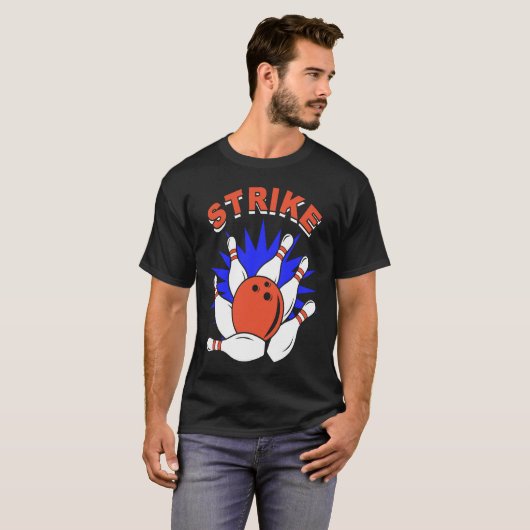 bowling player bowler bowling game bowling t-shirt (Voorkant volledig)