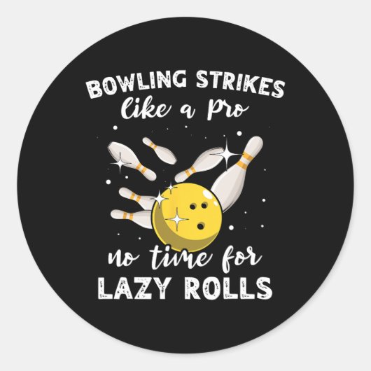 Bowling Player Bowler Slow Bowling Ronde Sticker (Voorkant)