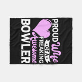 Bowling Player Coach Bowler Wife Fleece Deken (Voorkant (Horizontaal))
