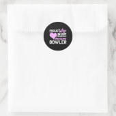 Bowling Player Coach Bowler Wife Ronde Sticker (Tas)