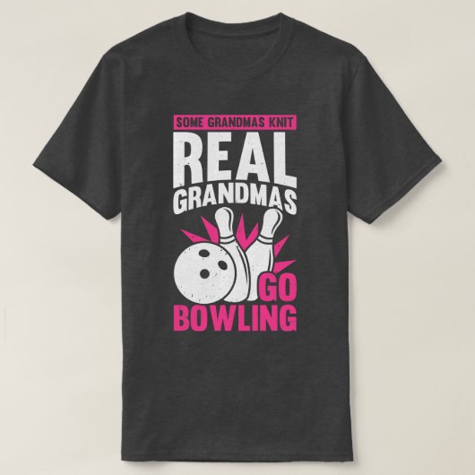 Bowling Player Grandma Bowler Grandmoeder Gift T-shirt (Design voorkant)