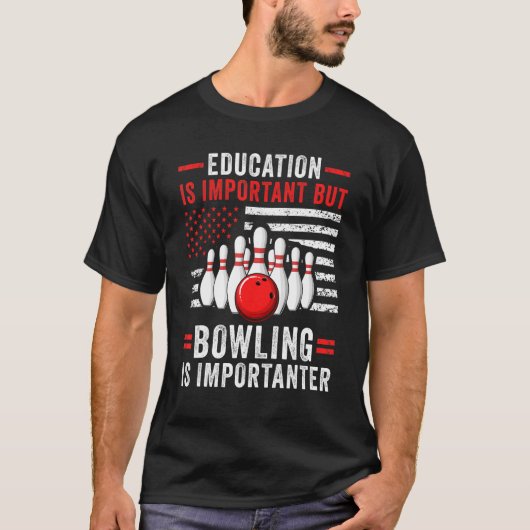 Bowling Player US Flag Bowler Team Bowling Lane Sp T-shirt (Voorkant)