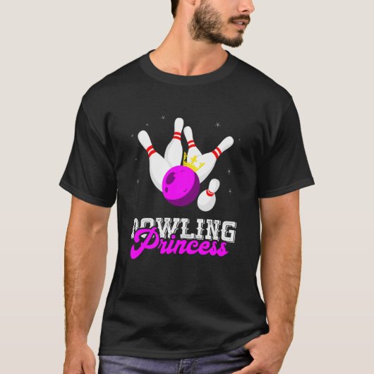 Bowling Princess Crown Bowling Pin Strike Bowler B T-shirt (Voorkant)