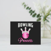 Bowling Prinses Meisje Queen Bowl Grappig cadeau Briefkaart (Staand voorkant)