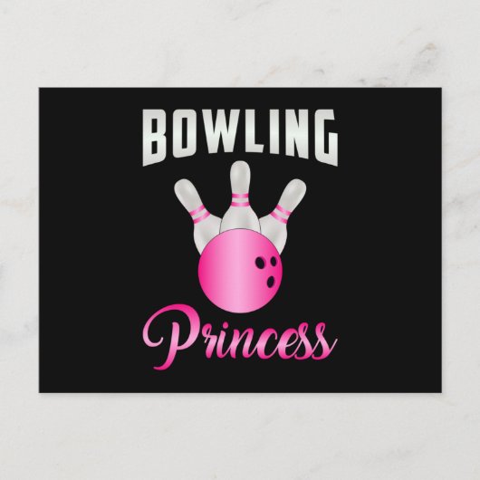 Bowling Prinses Meisje Queen Bowl Grappig cadeau Briefkaart (Voorkant)