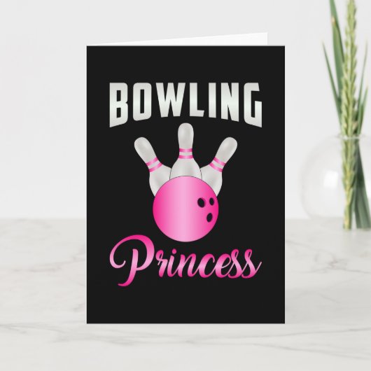 Bowling Prinses Meisje Queen Bowl Grappig cadeau Kaart (Voorkant)