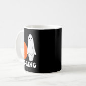 Bowling Pun Boo-ling Funny Bowling Players Hallowe Koffiemok (Voorkant links)