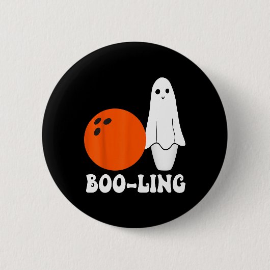 Bowling Pun Boo-ling Funny Bowling Players Hallowe Ronde Button 5,7 Cm (Voorkant)