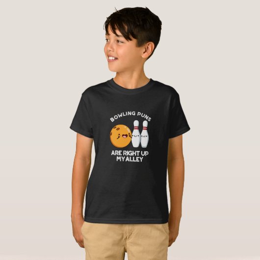 Bowling puns zijn recht omhoog mijn steegje donker t-shirt (Voorkant volledig)
