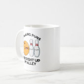 Bowling puns zijn recht omhoog mijn steegje grappi koffiemok (Voorkant links)