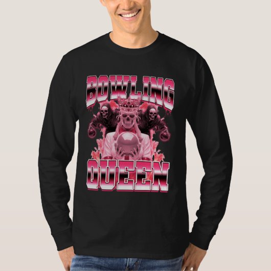 Bowling Queen Bowler 90s Bootleg Style T-shirt (Voorkant)