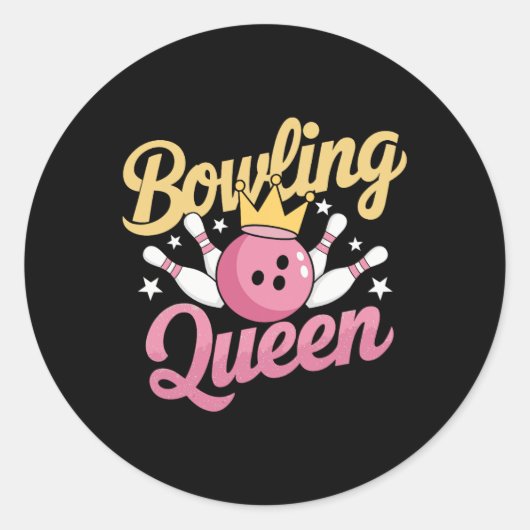 Bowling Queen Bowler Funny Bowling Ronde Sticker (Voorkant)