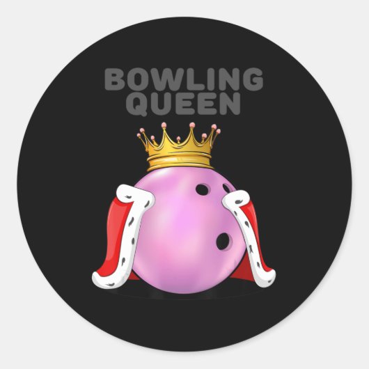 Bowling Queen Bowling Player Girls Bowling Ronde Sticker (Voorkant)