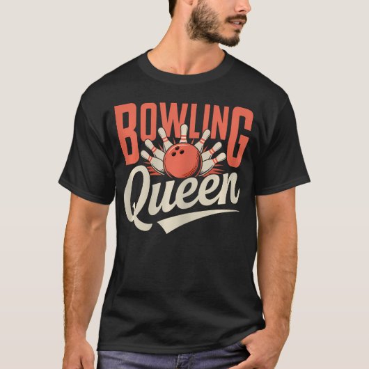 Bowling Queen Schattige Dames T-shirt (Voorkant)