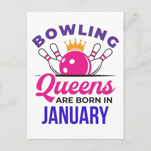 Bowling Queens wordt in januari geboren Briefkaart (Voorkant)