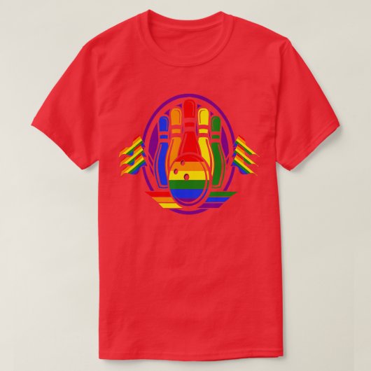 Bowling Rainbow Flag LGBQ Cool Gay Pride Ally Equa T-shirt (Design voorkant)