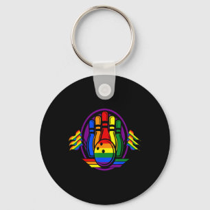 Bowling Rainbow Flag LGBT-Q Cool Gay Pride Ally Eq Sleutelhanger