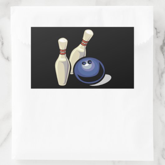 Bowling Rechthoekige Sticker (Tas)