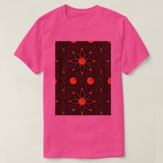 Bowling Red Naadloos behangpapier T T-shirt (Design voorkant)