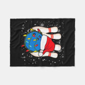 Bowling Reindeer Christmas Shirt Pajama Srt X-mas Fleece Deken (Voorkant (Horizontaal))