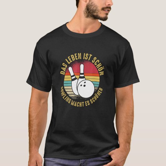 Bowling Retro Bowler Bowling Team T-shirt (Voorkant)