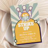 Bowling Retro Kids Verjaardagsfeestje Kaart