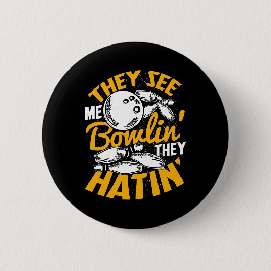 Bowling Roll Pins Strike Bowler Sportteam Ronde Button 5,7 Cm (Voorkant)