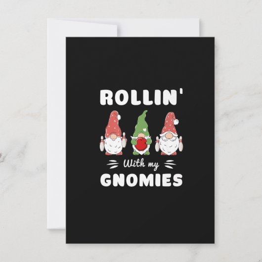 Bowling Rollen Met Mijn Gnomies Grappige Gnome Pri Kaart (Voorkant)