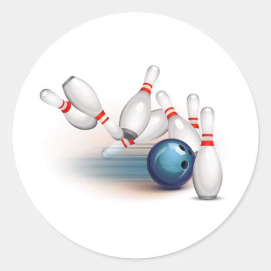 Bowling Ronde Sticker (Voorkant)