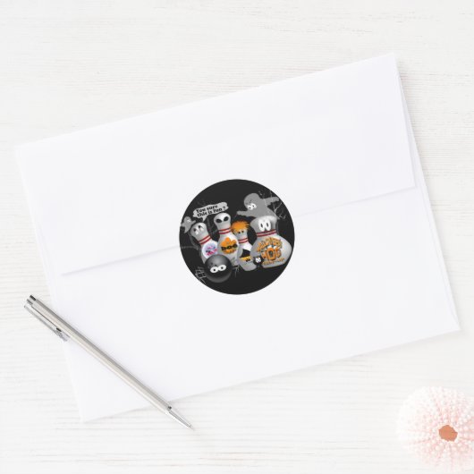 Bowling Ronde Sticker (Envelop)