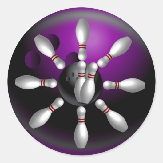 Bowling Ronde Sticker (Voorkant)