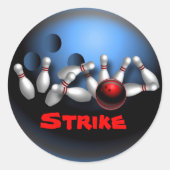 Bowling Ronde Sticker (Voorkant)