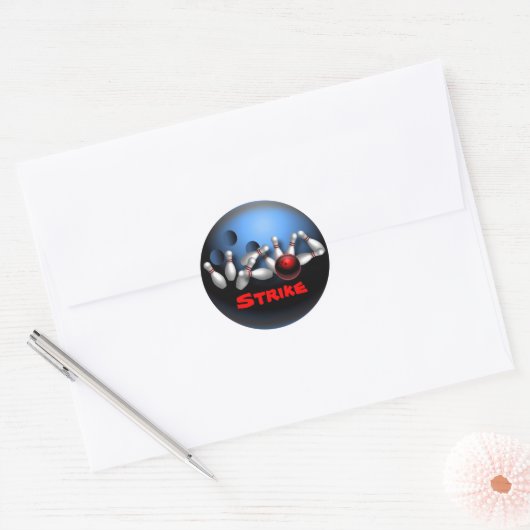 Bowling Ronde Sticker (Envelop)
