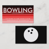 BOWLING rood staal Visitekaartje (Voorkant / Achterkant)