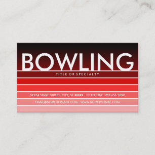 BOWLING rood staal Visitekaartje