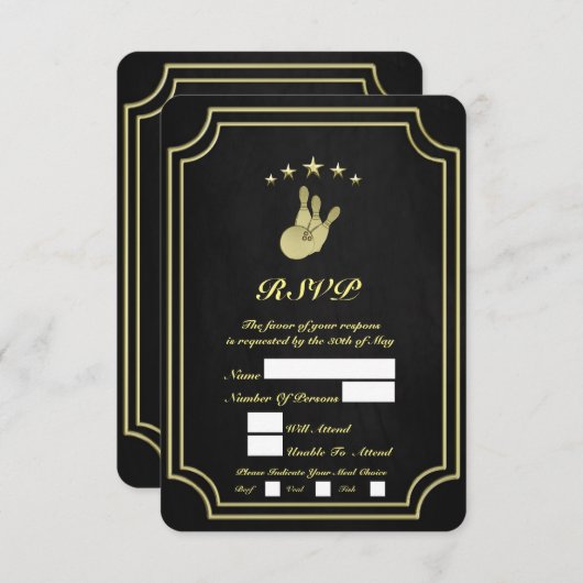 Bowling RSVP Kaartje (Voorkant / Achterkant)