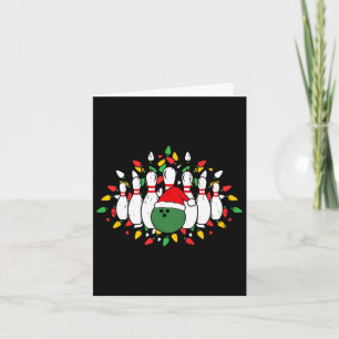 Bowling Santa Hat Xmas Sports Lovers Cadeau Kaart