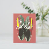  Bowling-schoenen Retro Bowling Briefkaart (Staand voorkant)