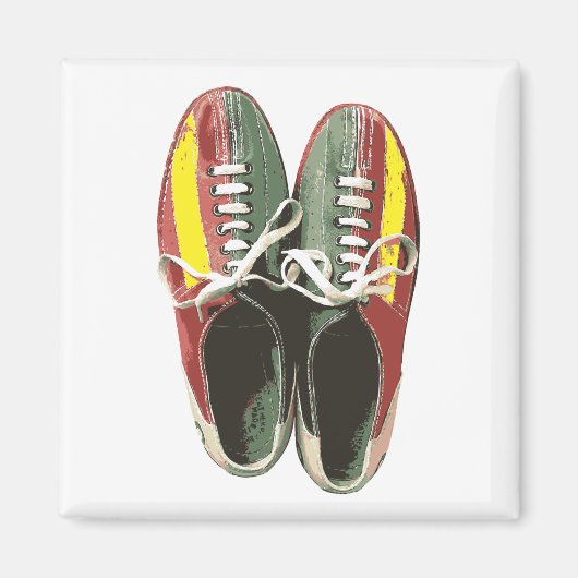 Bowling-schoenen Retro Bowling Magneet (Voorkant)