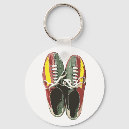 Bowling-schoenen Retro Bowling Sleutelhanger (Voorkant)