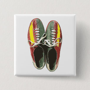  Bowling-schoenen Retro Bowling Vierkante Button 5,1 Cm