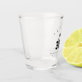 Bowling-score en -naam op maat shot glas (Links)