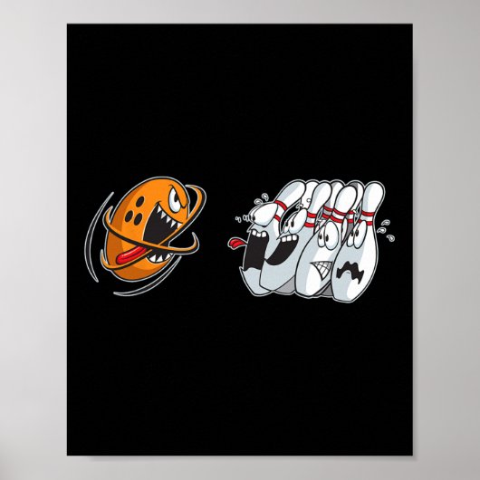 Bowling-shirt Funny Bowler Vrouwen Mannen Team Pin Poster (Voorkant)