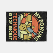 Bowling-shirt Mijn bowlingtechniek is Top Secret D Fleece Deken (Voorkant (Horizontaal))