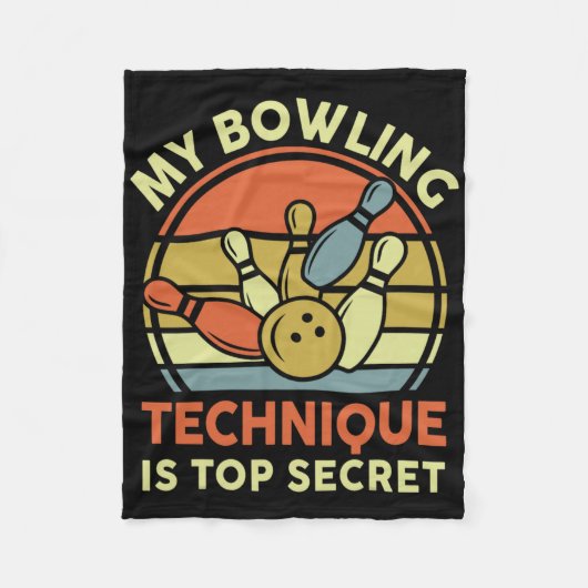 Bowling-shirt Mijn bowlingtechniek is Top Secret D Fleece Deken (Voorkant)