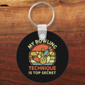 Bowling-shirt Mijn bowlingtechniek is Top Secret D Sleutelhanger (Voorkant)
